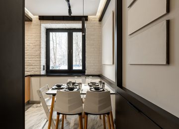 Керамогранит Калакатта на полу кухни типовой квартиры 01